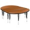 Flash Furniture Oval 47.5 W, 76 L, 25.25 H, Chrome, Laminate, Particleboard, Steel, Wood Grain XU-GRP-A3048CON-48-OAK-T-P-GG - alternate 7
